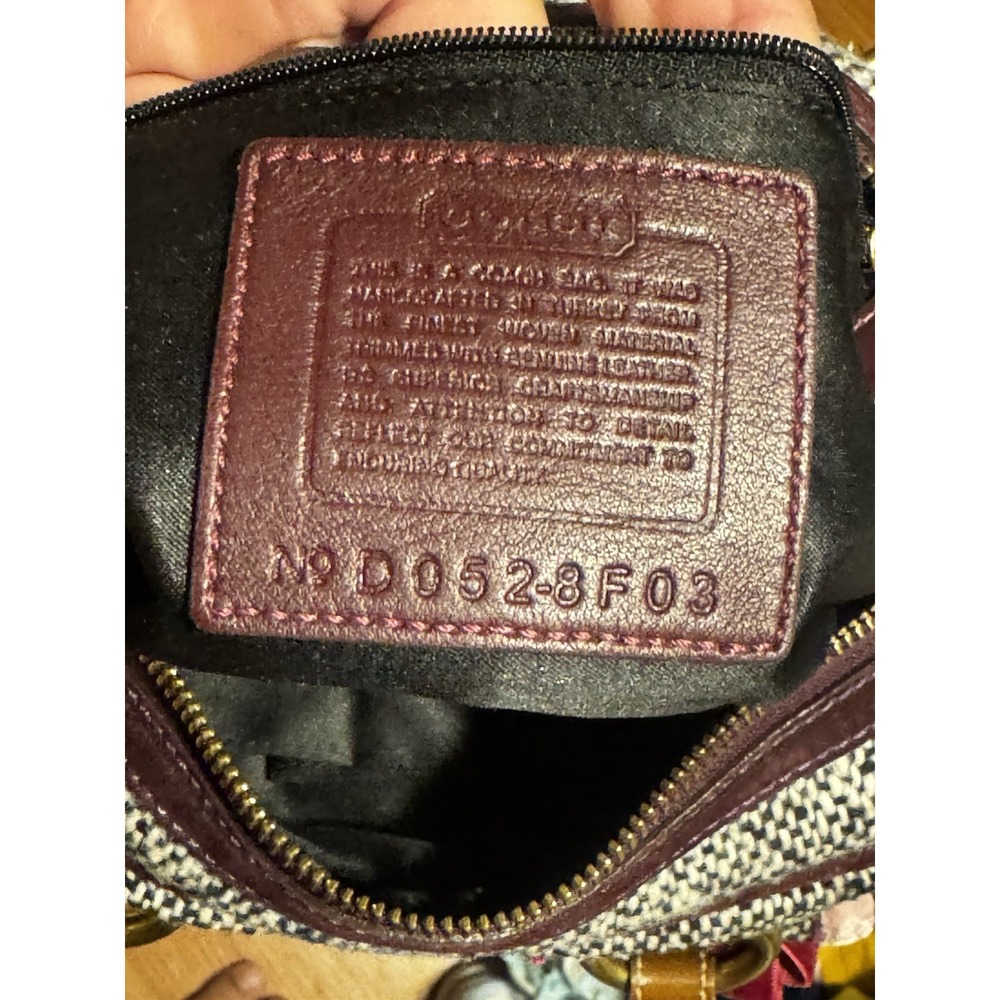 Vintage Coach Soho Tweed Satchel Swarovski Bow Turnlock 8F03 Y2K Clean Rare - Picture 8 of 8